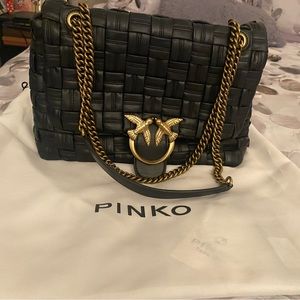 Pinko large love weave bag